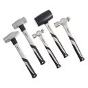 Hammer Set - 5-Pieces, Shock-Absorbing Fiberglass Handle...