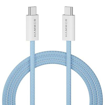 HAMMER Type C to Type C Cable 65W Braided, (Blue)