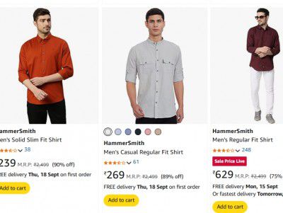 UP TO 90% OFF HammerSmith Men's Shirt | Starts at Rs 199