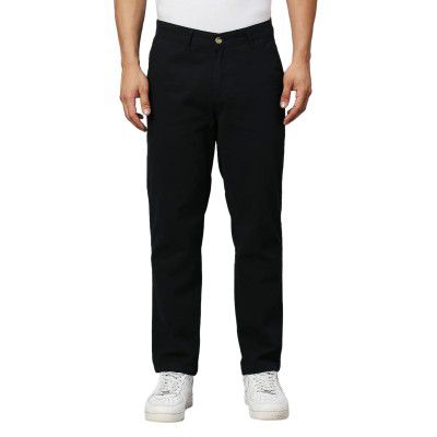 HammerSmith Men's Solid Slim Fit Cotton Casual Trousers