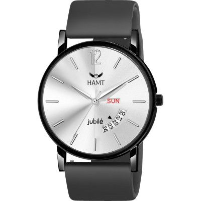 hamt Black Silicone Strap Analog Watch for Men-GR411