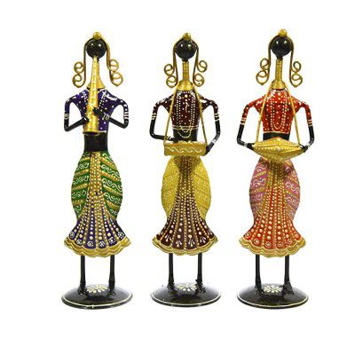 Ramani Handicraft Musician Dolls, Antique Rajasthani Indian Old Cultural Orchestra Band, Women with Instrument, Showpiece, figurine, Table Decor, Living Room, Dining