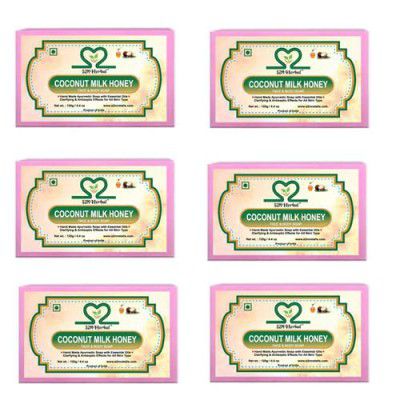 Handmade Coconut Milk & Honey Soap (Pack of 6 x 125g)