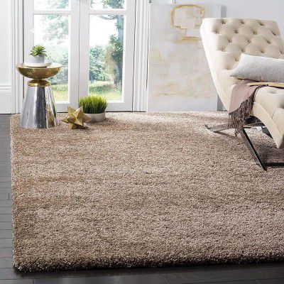 Firoz and Brothers Handwoven Super Soft Indoor Modern Shag Microfibre Silky Fluffy Smooth 2x4 feet Beige A