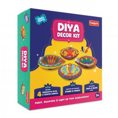 Handycrafts Funskool Diya Decor Kit, DIY Arts & Crafts Activity Set