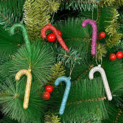 Hanging Candy Cane Décor Christmas Decoration | Items for Home & Office | Festive Hangings, Foam Ornaments | PoPo Toys ® | 7 Cm