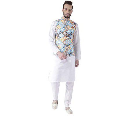 hangup Mens Blended Bandhgala Festive Nehru Jacket/Waistcoat and Size Options (Up to2XL)…