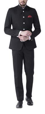hangup Mens Ethnic wear 2Button_Black_1CS_pk1