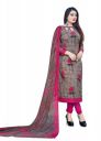 Hanoba Womens Printed Leon Synthetic Dress Material with Dupatta...