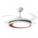 Hans Lighting Ceiling fan With Color Changing LED Light and 4 Speed Retractable Blade and,Remote control (White)...