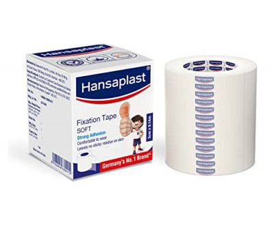 Hansaplast Fixation Tape, Adhesive tape for medical | 100% Cotton fabric, Pack of 3 5.00 cm x 9.14 cm