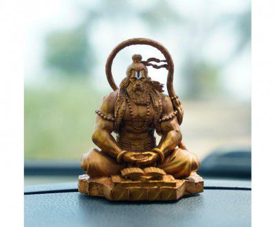 Hanuman Ji Murti Lord Bajrangbali Dhyan Mudra Meditation for Home Car Dashboard Decorative Showpiece