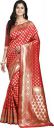 HanuShri Art Silk Floral Print Banarasi Saree with Blouse Piece...
