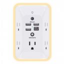 HANYCONY Outlet Extender with Night Light, Multi Plug Wall Charger...