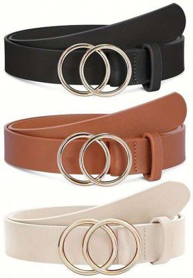 Hapani Fashion Women Genuine Leather Belt | Pack of 3