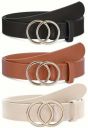 Hapani Fashion Women Genuine Leather Belt | Pack of 3...