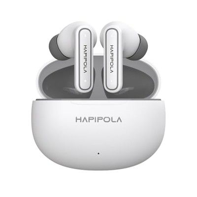 HAPIPOLA (ANC Killer Pro True Wireless Stereo Earbuds, Active Noise Cancellation, 40+ Hours Playtime (White)