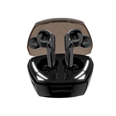 HAPIPOLA Narrow Immersive Audio | Bluetooth v5.2 10mm Driver (Black with Brown)