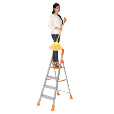 Happer Premium Foldable Aluminium Step Ladder, Clamber Pro, 4 Steps