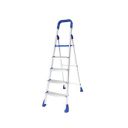 Happer Premium Foldable Aluminium Step Ladder, Clamber Pro, 5 Steps (Blue & Satin)...