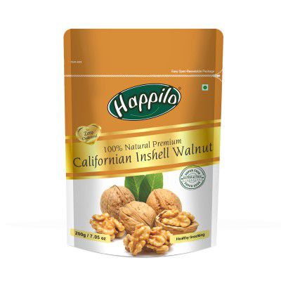 Happilo 100% Natural Californian Inshell Dried Walnut 200g | Premium Akhrot Giri