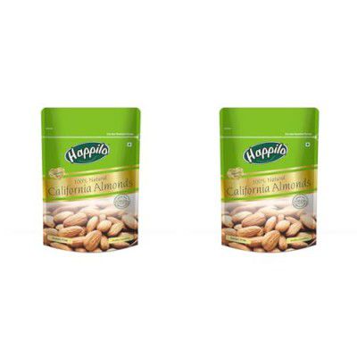 Happilo 100% Natural Premium California Almonds 200 g Dried | Badam Giri | High in Fiber & Boost Immunity | Real Nuts | Gluten Free & Zero Cholesterol (Pack of 2)