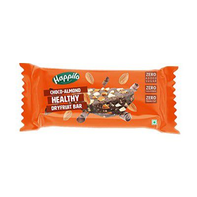 Happilo Choco Almonds Healthy Dry Fruit Bar 35g, Healthy Snack, High in Protein Nuts, No Added Sugar