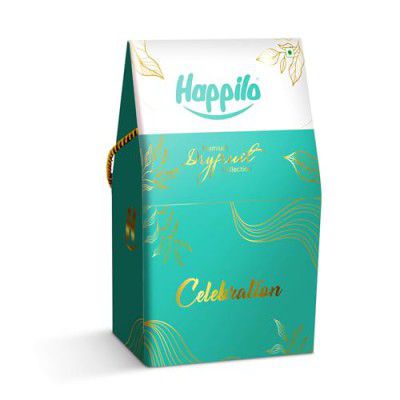 Happilo Dry Fruit Celebration Gift Box Robin 235g, Ideal for Festive Gifting, Almonds, Cashew, Pistachios, Raisins, Nutmix, Dry Fruit Barfi, Party Snack, Cajun Almond Cashew Mix