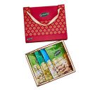 Happilo Dry Fruit Celebrations Gift Box Sunflower California Almonds, Premium Cashews, Raisins & Salted Pista, Mixed Nut, 200 + 200 + 250 + 150 g, 800 g...