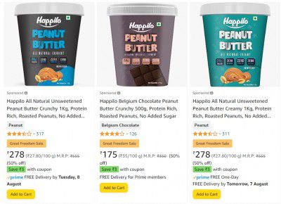 Happilo Peanut Butter Starts At Rs 90