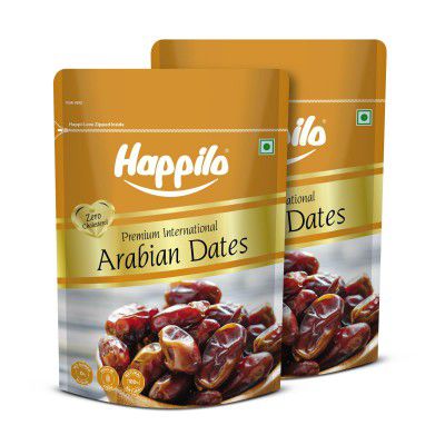 Happilo Premium Arabian Dates Pouch 500 g (Pack of 2)