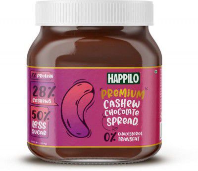 Happilo Premium Chocolate Cashew Spread, Low Carb Dessert Spread, Smooth & Delicious 200 g
