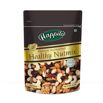 Happilo Premium International Healthy Nutmix 200g | Mixed Dry Fruit & Healthy Snack | Nutritious| Snack Pack with high Protein & Calcium | Contains Kaju, Badam, Kismis, Munakka & more