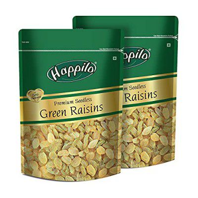 Happilo Premium Seedless Green Raisins 250g (Pack of 2)