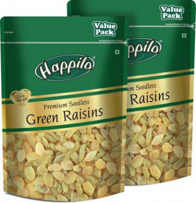 Happilo Premium Seedless Green Raisins Super Saver Raisins  (2 x 1 kg)