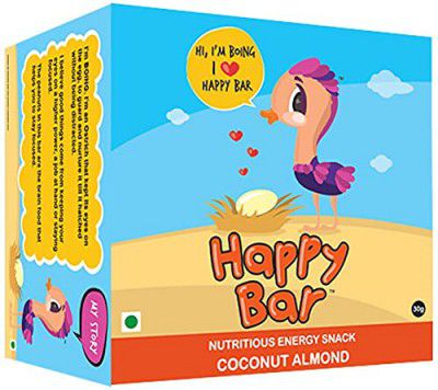 Happy Bar - Coconut Almond Energy Bar, 30g X 6 Bars