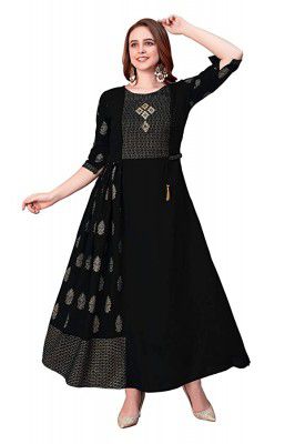 HAPPY DESIGN Womens Rayon Casual 3/4th Sleeve Anarkali Kurti