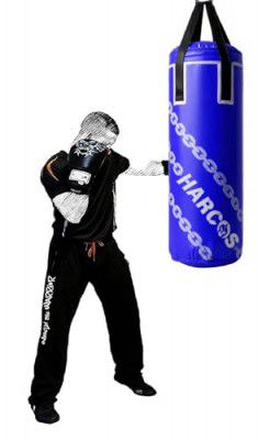 Harcos Unfilled Synthetic Leather high Performance Heavy Duty Punching Bag Professional Boxing Bag (Blue, 2 Feet (24 Inches))