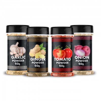 HARIBAS Combo Dry Onion Powder, Garlic Powder, Ginger Powder 