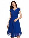 Harpa V-Neck Solid Dresses...
