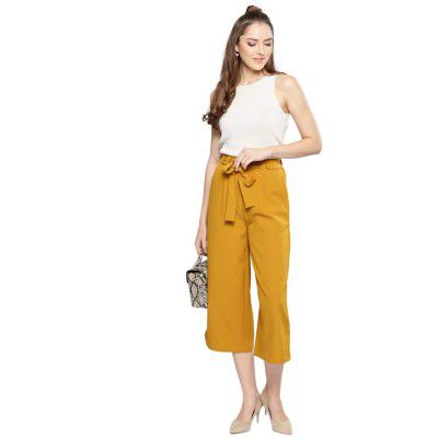 Harpa Women Regular Fit Polyester Flared Pants
