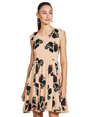Harpa Womens Silk Skater Knee-Length Dress
