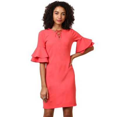 Harpa Women's Synthetic A-Line Knee-Length Dress