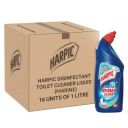 Harpic Toilet Cleaner Liquid, Marine - 1 L (Pack of 16) | Large Bulk Professional Sanitation...