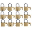 Harrison A-1-0001_PK 12 Brass 3 Levers Padlock with 2 Keys (Pack of 12)...