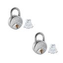 Harrison SC-2000-0552_PK 2 Iron 8 Levers Padlock with 4 Keys (Pack of 2), Silver...