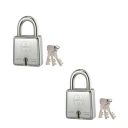 Harrison Swift (Hardened)-0229_PK 2 Steel 9 Levers Padlock with 3 Keys (Pack of 2), Silver...