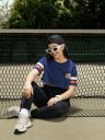 Harvard Drop-Shoulder Sleeves Pure Cotton Oversized Crop T-shirt...