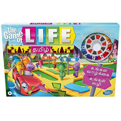 Hasbro Gaming The Game of Life Game in Tamil (?????) for 2 to 4 Players, for Kids Ages 8 and Up, Includes Colorful Pegs(Multicolor)