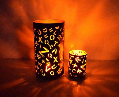 Hashcart Traditional Tea Light Candle Holder/Metal Votive Candle Light Holder (Set of 2)